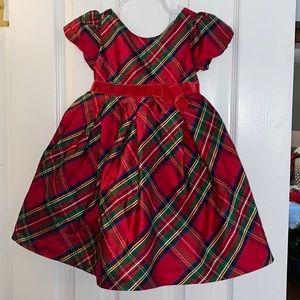 Red and green Buffalo plaid dress